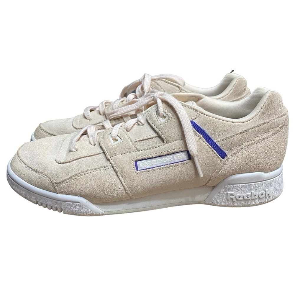 Reebok Suede Sneakers Cream Retro Y2K Lace Up Shoes Women’s Pale Pink Size 9.5